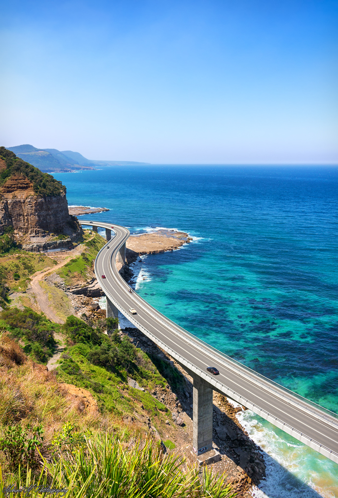 australia scenic off shore sea cliff bridge in lawrence hargrave drive